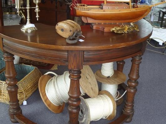 "captains" 1/2 round oak desk!