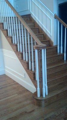 Refinished floors, stair treads and risers with Minwax