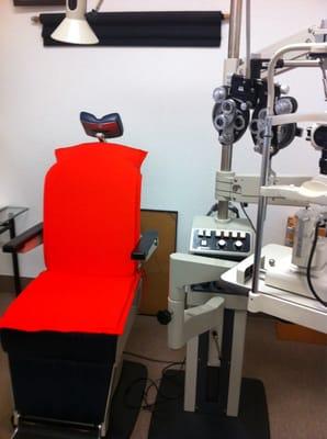 Eye exam room where Dr. Trang does all the work.