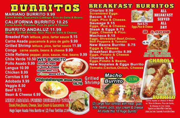 Some of the best burritos in town. Especially the big charolas that can feed up to 2 or 3 people at parties