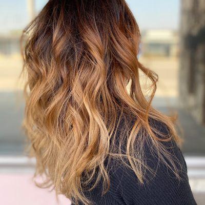 Beautiful balayage with matte tones