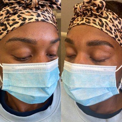 Brow Lamination treatment with wax and tint