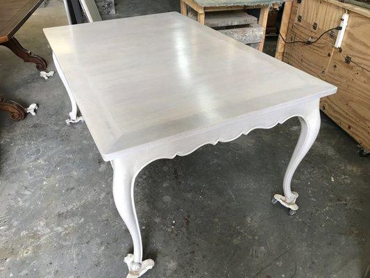 Refinished with White Wash Stain