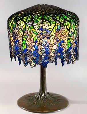 Interior design, stained glass Wisteria lamp (Tiffany)