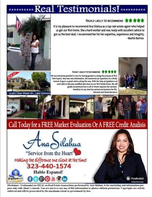 Call Today for a Free Market Evaluation or Credit review.