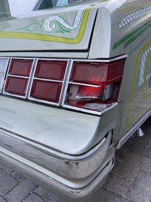 Broken tail light