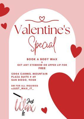 Valentine's Day Special! Book Now