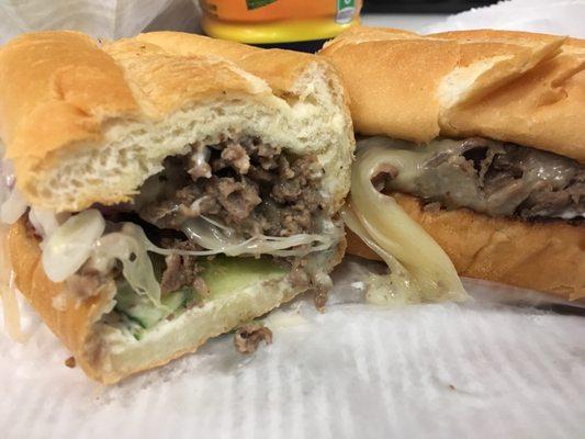 steak and cheese sub - yummy  $6.49.