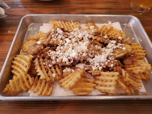 Waffle fry poutine was very good.