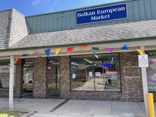 Front of Balkan European Market in Harbor Village plaza