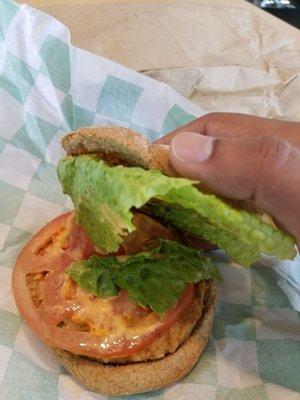 Inside veggie burger