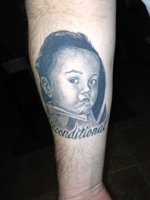 My Grandson Elijah. The most important thing in my life. This Tattoo was done by Sasha.