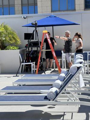 Styling a pool photoshoot in California, USA