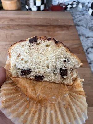 Chocolate chip drizzle muffin