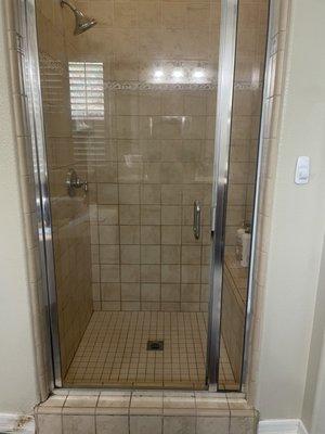 Shower window door