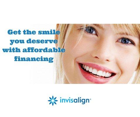 We can give you the smile you have always wanted with Invisalign for as little as $125 per month.