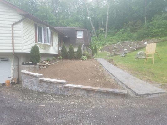 Techobloc Blu-60 Walkway and Retaining wall