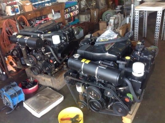 Twin 502 Chevys installed in a 38' offshore for Wayne.