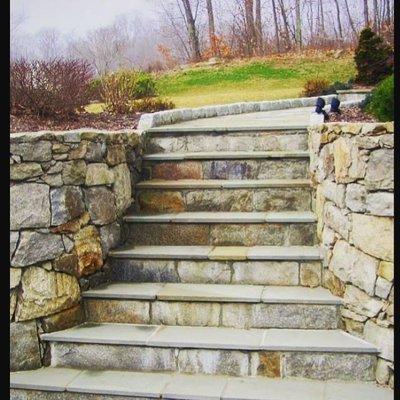 Give you outside living space a pleasing visual with stone steps.