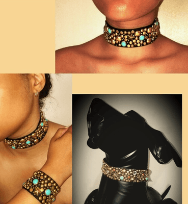 Hot sexy choker & cuff set for people and pets!