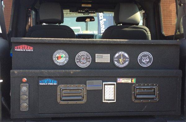 Security Box with Cargo/Weapon Storage in 2015 JK. Keyless Prox Reader