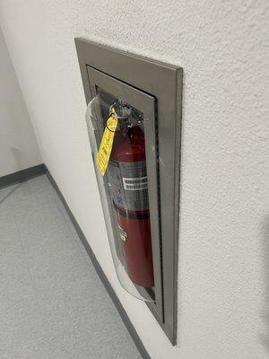 Re-charged all our fire extinguishers  back to working condition.