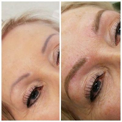 Beautiful before & After Microbladed brows