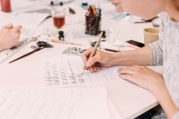 Calligraphy workshops in Old Town San Diego.