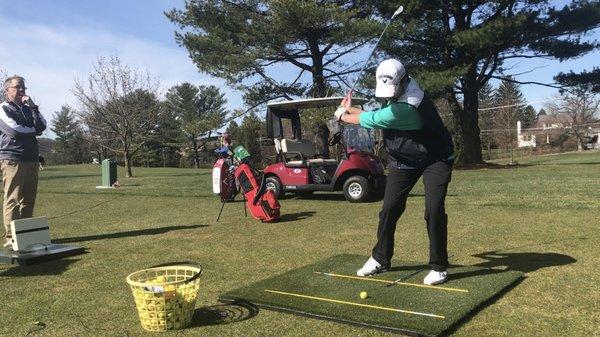 A great lesson working with a junior golfer from Calvert Hall.