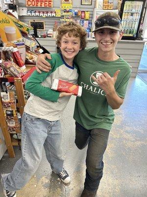 Most awesome counter worker, Caleb,  who paid kindness forward and bought my son the cookies he couldn't get on his own.