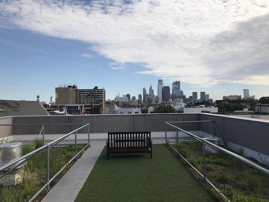 Skyline Apartments Green Roof Deck - the only off campus location at Temple University!