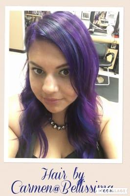 Purple w/blue highlights @hairbyCarmen