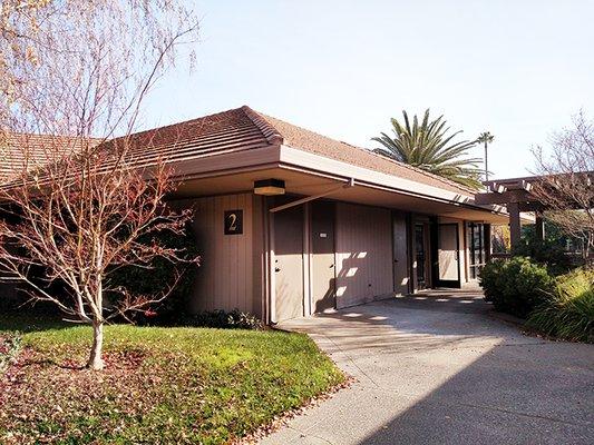 Entrance to the building from the Southeast end of the building.