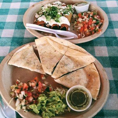 Taquitos and quesadilla