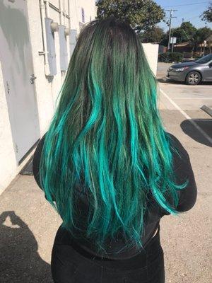 Vibrant bold hair colors & keratin extensions