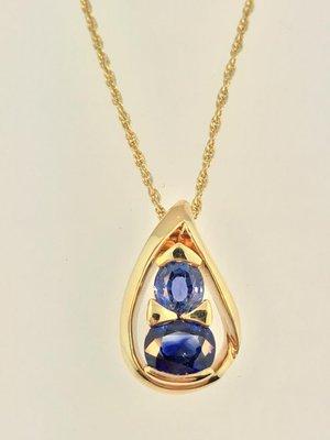 Douglas Burton Custom Pendant, Two-tone Sapphires.