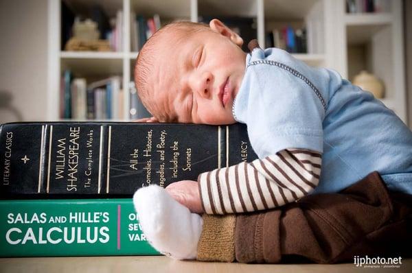 7 day old infant portrait.