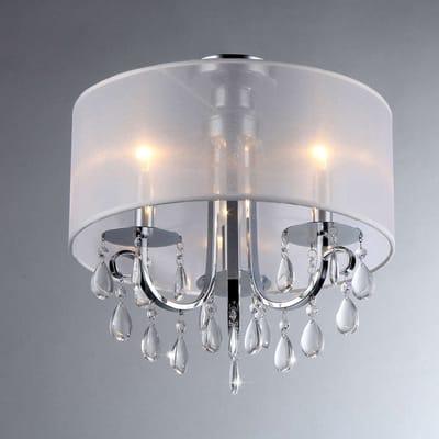 Trisha 3-light Modern Touch Clear White Shade Crystal Ceiling Fixture (16"Wx14.5"H) XTKBXC95TMX. $125.99