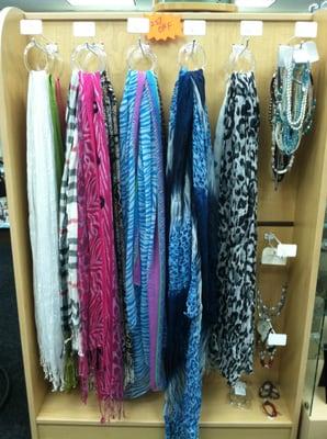 Pretty scarves and new jewelry every month