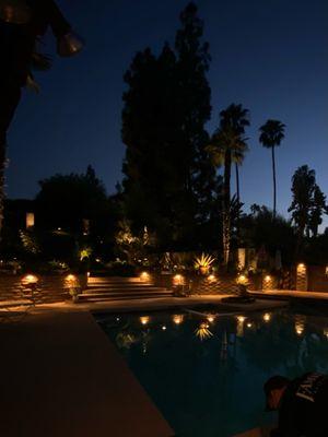 Other Brothers installing this beautiful landscape lighting in West Covina. Up Lighting, Spot Lighting and Path Lighting.