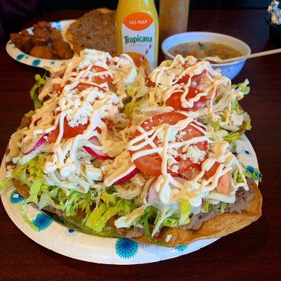 Pulled chicken tostadas