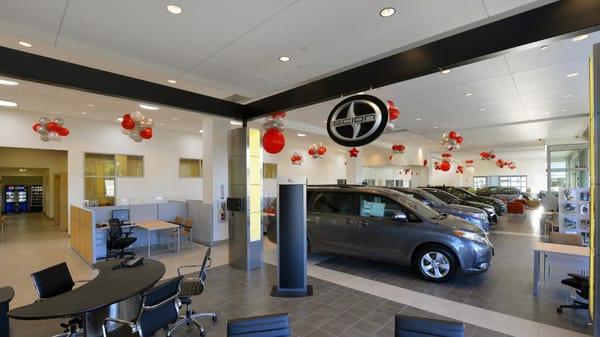 Interior of new Toyota Car Dealership in Cortlandt Manor, NY.