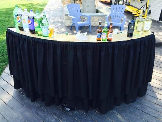 2 Tier Bar with Skirting 6' Long