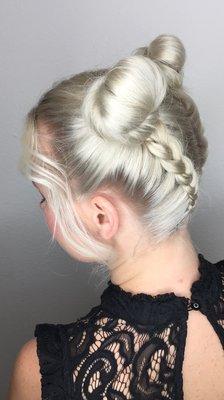 Frosty blonde braided