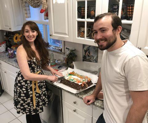 The happy couple loved the engagement cake. Thank you