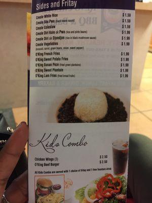 Sides & kids menu