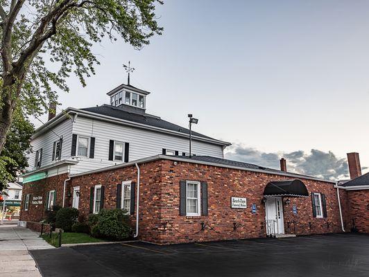 Ample parking in the back along with handicap access to the building.  Overflow parking is available in adjacent public town lot.