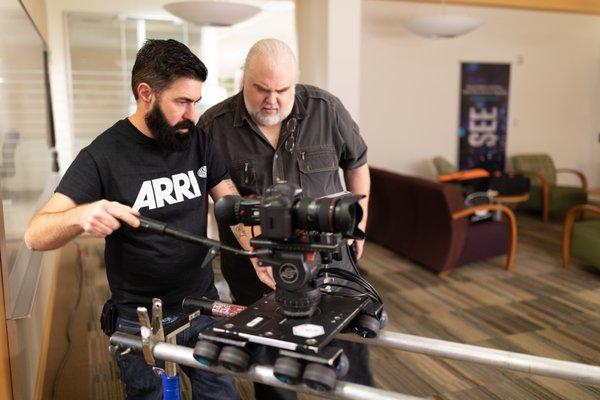 BTS of one of our favorite DP's and our director, co-founder Keith Bell, assessing a shot at one of our client locations in Folsom, CA.