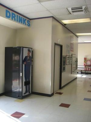 Doorway area in the back...Drinks machine...and where you buy the card at