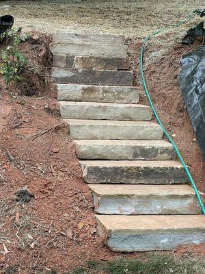 Stone step installation